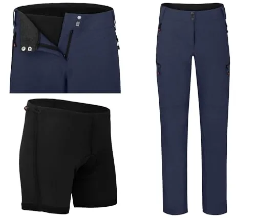 Bergson Vina | Damen Radhose (mit gepolsterter Innenhose), robust, elastisch, Peacoat Blue [368], 44 - Damen