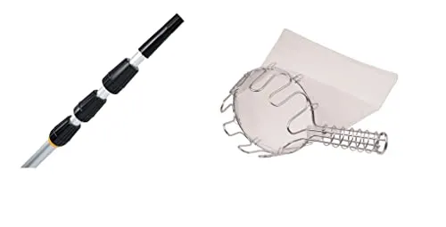 Neustanlo XXL Obstpflücker Set 5 m - Besen mit verstellbarer Aluminium-Teleskopstange, ideal für hohe Decken und Ecken, bietet optimale Griffigkeit und Stabilität bei geringem Gewicht.