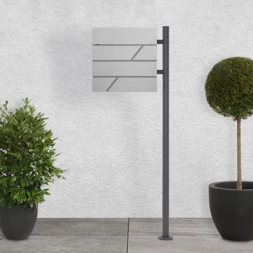 ML-Design Edelstahl Briefkasten mit Ständer - Praktischer Standbriefkasten aus pulverbeschichtetem Edelstahl, wetterfest und rostfrei. Mit integriertem Zeitungsfach und sicherem Zylinderschloss für trockene und saubere Post.