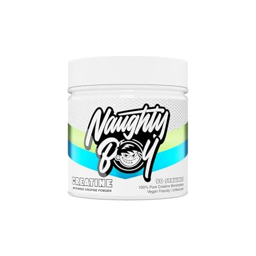 Naughty Boy Micronisiertes Creatin Pulver, Creatin Monohydrat Pulver (Unflavoured) 50 Portionen