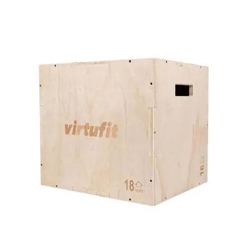 VirtuFit Holz-Plyo-Box 3-in-1 - Klein - 40 x 45 x 50 cm - Jump Box - Plyometrische Speungbox