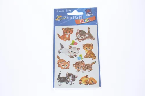 AVERY Zweckform 4346 - Papier Sticker Katzen, kreative Kindersticker für Geburtstag und Mitgebsel, ideal für Partyspiele und Geschenke