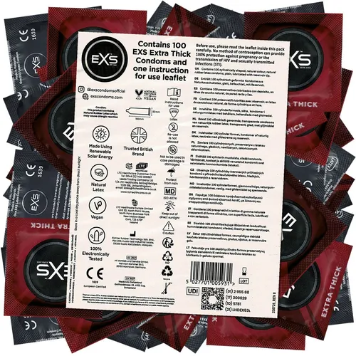 EXS Extra Safe Kondome Extra dick mit Gleitmittel VEGAN