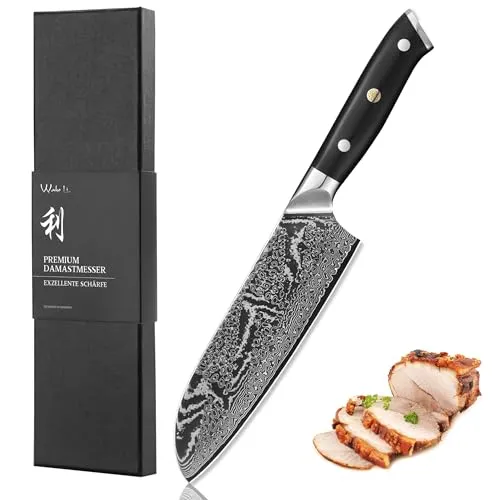 Wakoli Nitoko Damastmesser Santoku von Wakoli