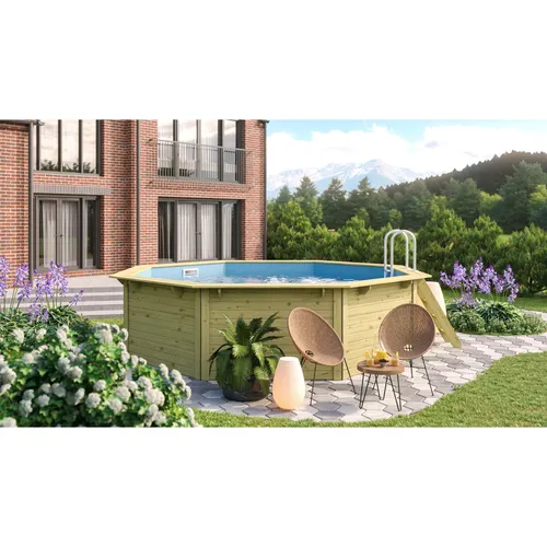 Karibu Achteckpool Massivholzpool kdi - Witterungsbeständig und Pflegeleicht - Swimmingpools für den Garten - Genießen Sie unbeschwerten Badespaß im eigenen Massivholzpool, der dank witterungsbeständiger Materialien und einfacher Montage ideal für Familien ist.