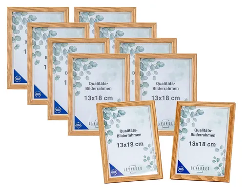 Levandeo® Bilderrahmen 10er Set aus Echtholz 13x18 cm von Levandeo