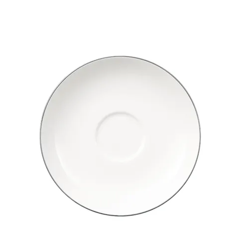 Villeroy & Boch Anmut Platinum No. 1 Tee-Untertasse - Porzellan Teeuntertasse mit 15 cm Durchmesser, edlem Platinrand und spülmaschinenfest – perfekt für stilvolle Kaffeetafeln und den täglichen Gebrauch.