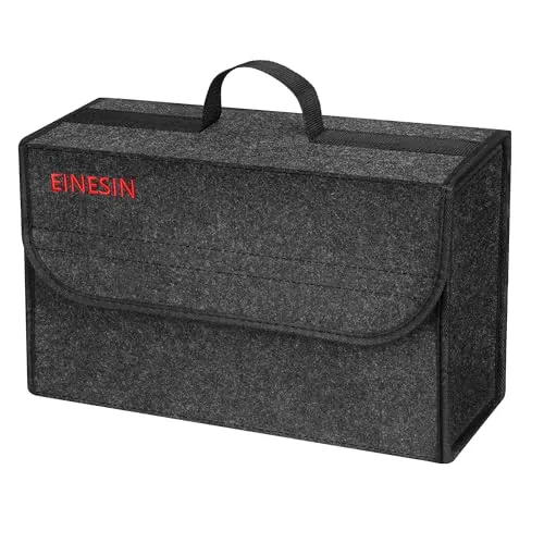 Einesin Auto Organizer Toolbag - Kfz-Kofferraum-Ordner aus hochwertigem Filz, rutschfest mit Klettverschluss für sicheren Halt, ideal zur Ordnung von Werkzeugen und Autopflegeutensilien im Fahrzeug.