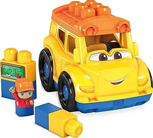 MEGA Bloks GCX10 - Kleines Fahrzeug Schulbus - Kinderspielzeug, 6 Teile für kreatives Spielen und ideale Förderung der motorischen Fähigkeiten ab 1 Jahr