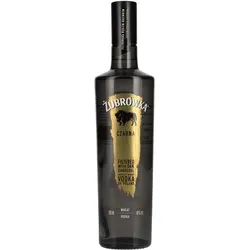 Zubrowka CZARNA Wódka Polska 40% Vol. 0,5l - Premium Wodka aus Polen, gefiltert mit Aktivkohle für unvergleichliche Milde und Reinheit. Ideal für puren Genuss oder elegante Cocktails.