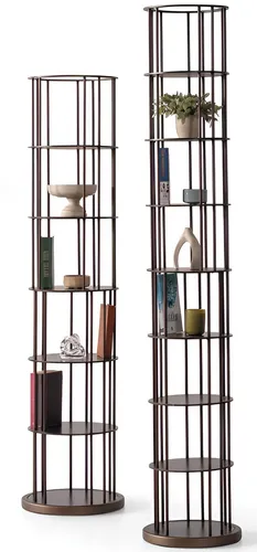 Modulares Regal mit 14 offenen Fächern aus Metall - Modernes Bücherregal mit schlanker Struktur, ideal für Ihr Wohnzimmer. Mit einer Höhe von 185 cm und 14 Fächern bietet es viel Platz für Bücher und Deko.