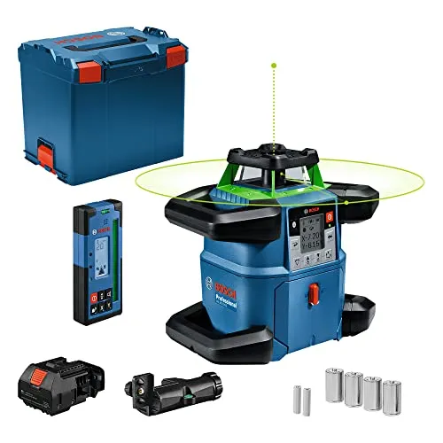 Bosch Akku-Rotationslaser GRL 650 CVHG Professional - Messgeräte mit 70 Meter Arbeitsbereich und grüner Laserlinie für präzise Nivellierung, ideal für Profis.