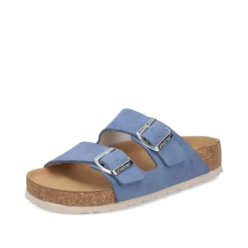 Rieker Damen Pantolette Blau - Komfortable Stilvielfalt in Größe 39 - Gemütliche Damen Pantolette in Blau, ideal für Zuhause und Beruf. Mit verstellbaren Schnallen und tiefem Fußbett für optimalen Halt. Perfekt kombinierbar zu jedem Outfit.