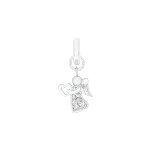 Amor Charm 925 Sterling Silber Engel mit Zirkonia - Clasp Charms für Damen, aus hochwertigem 925 Sterling Silber mit funkelnden Zirkonia-Steinen, ideal als Geschenk für besondere Anlässe.