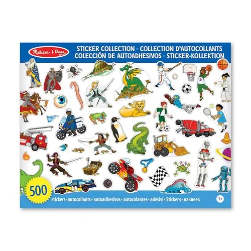 Melissa & Doug 4190 Stickersammlung - Dinosaurier, Fahrzeuge, Weltraum und mehr (500 Sticker)