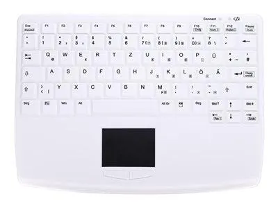 Active Key AK-4450 Hygiene-Tastatur mit Touchpad - QWERTZ Deutsch - Weiß - Hygienische Tastatur mit integriertem Touchpad, ideal für keimfreie Umgebungen wie Arztpraxen und Labore.