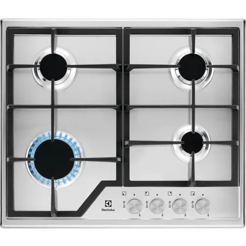 Electrolux EGS6426SX Edelstahl 4-Zonen Gas-Kochfeld - Silber - Kochfelder mit 4 leistungsstarken Gaszonen, ideal für präzises Kochen. Das elegante Edelstahl-Design passt perfekt in jede Küche.