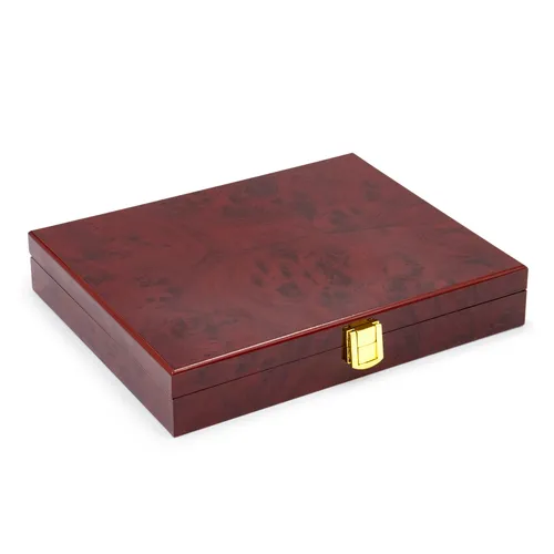 SAFE 5783 Lackholz-Münzenkassette Premium in Wurzelholz-Optik