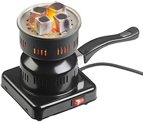 Duvence Kohleanzünder: Elektrischer Kohle-Anzünder für Shisha, mit Tragegriff, 450 Watt (Shisha-Kohleanzünder, Kohle Anzünder Toaster, Grillanzünder)