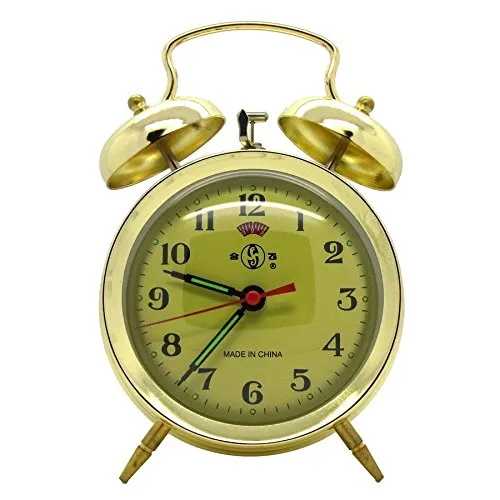 Starlet24 17cm Retro Glockenwecker mechanischer Wecker klassischer Aufziehwecker (Goldfarben #813)