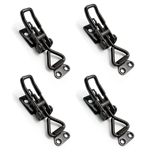 Dfuqanb 4 Stück Einstellbare Toggle Clamps, Metall Hebel Verschluss, Spannverschluss, Spannverschluss Kistenverschluss, Spannverschluss, Metall Kistenverschluss, geeignet für Schränke, Türen, Koffer