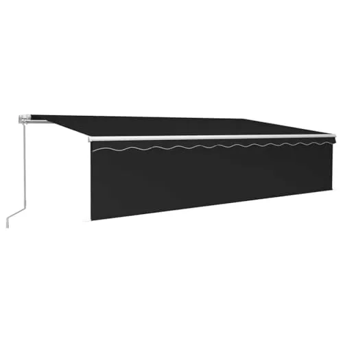 vidaXL Markise Manuell Einziehbar mit Rollo & LED 6x3 m Anthrazit