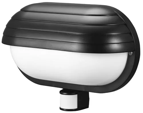EL-HOME Fassadenleuchte ML-10B7 mit Bewegungssensor 180° PIR, E27 – für den Außenbereich, Wandleuchte, Garten Lampe Lampenhalter, Lampenfassung - Schwarz