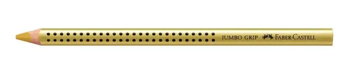 FABER-CASTELL 110981 - Buntstift Jumbo Grip in Gold, ergonomisch geformt für Kinder mit rutschfester Grip-Zone und bruchsicherer Mine