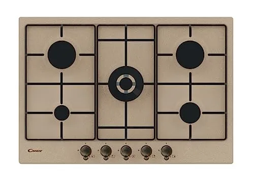 Candy Classic CHW7AV4WGT Avena - 74 cm Gasfeld mit 5 Brennern - Gasfeld für integrierte Küchen, 5 leistungsstarke Brenner, einschließlich Wokbrenner mit 4000W, vereint klassischen Stil und moderne Funktionen für eine exklusive Küchenerfahrung.