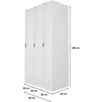 PROREGAL Mega Deal 3X Spind Schrank Elephant Metall – 180x30x50cm - Der PROREGAL Spind Schrank ELEPHANT aus robustem Metall bietet sicheren Stauraum für Kleidung und persönliche Gegenstände. Ideal für Büros, Werkstätten und Umkleideräume – sofort einsatzbereit, ohne Aufbau!