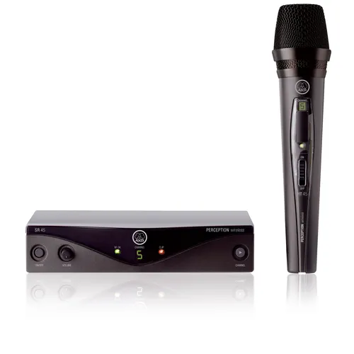 AKG PW 45 Vocal Set Frequenz ISM - Hochwertiges Mikrofon Set für professionelle Gesangsanwendungen, bietet kristallklaren Sound und zuverlässige Drahtlosübertragung.