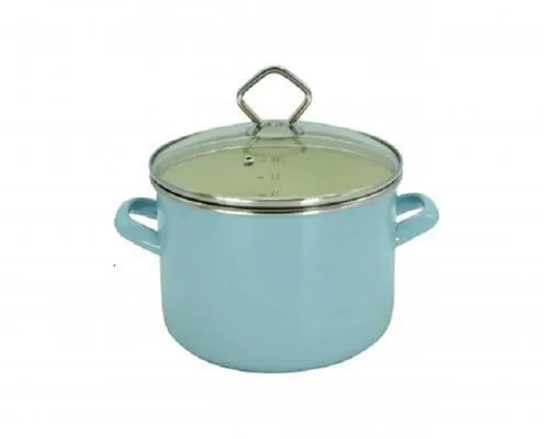 Krüger Fleischtopf Kochtopf Topf Deckel Sylt 20cm Emaille blau 4006776088422