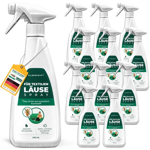 SILBEKRAFT Läusespray - Läuse- und Nissenabwehr: Effektives Spray für Textilien und Umgebung mit Geraniol, 100% wasserbasiert und ohne Permethrin. Hergestellt in Deutschland und umweltfreundlich verpackt.