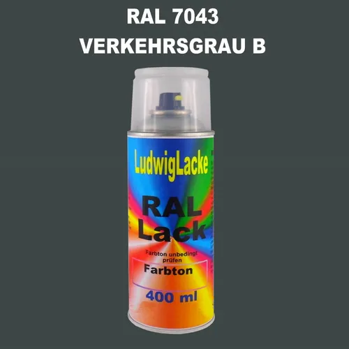 Verkehrsgrau B Seidenmatt 7043 Spraydose 400ml Autolack RAL Rallack
