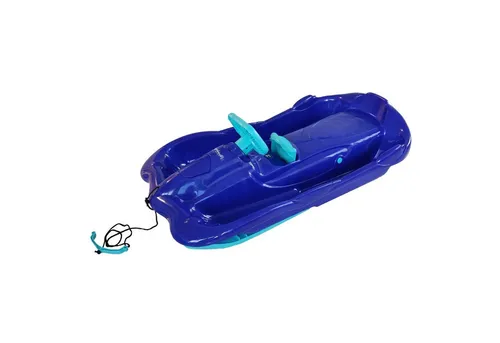 AlpenGaudi® Lenkschlitten Lenkbob, Space Blau - Schlitten aus robustem Kunststoff mit hoher Stabilität und präziser Lenkung für ein sicheres Fahrerlebnis bei winterlichen Abenteuern.