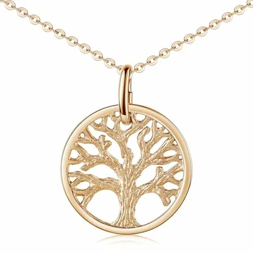 Materia Kette Lebensbaum Anhänger Rosegold in rosegold von Materia by Matthias Wagner