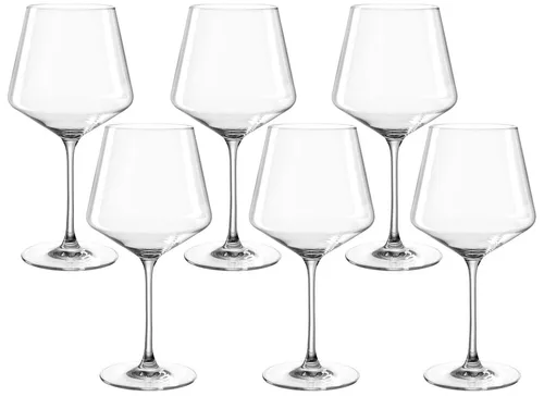 LEONARDO Weinglas PUCCINI, 6-teiliges Set aus Kristallglas, 730 ml - Rotweingläser mit elegantem Design und gezogenem Stiel für Langlebigkeit. Spülmaschinenfest und kratzfest, ideal für besondere Genussmomente.