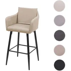 Barhocker HWC-H93, moderner Tresenhocker mit Kunstlederbezug - Barmöbel mit bequemer Sitzpolsterung und stabiler Fußablage, ideal für lange Abende. Der edle Kunstlederbezug in taupe-beige verleiht jedem Raum einen exklusiven Look.