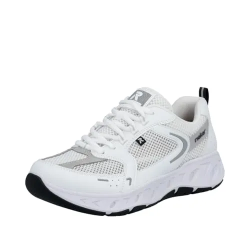 Rieker Damen Sneaker Weiß – Extra Weit für höchsten Komfort - Damen Sneaker in Weiß mit extra weitem Schnitt für optimalen Tragekomfort. Atmungsaktives Obermaterial und herausnehmbare MemoSoft Decksohle sorgen für ein angenehmes Fußklima.