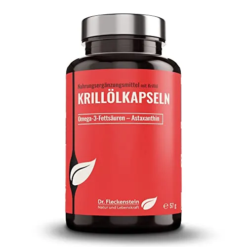 Dr. Fleckenstein Krillölkapseln. Enthält DHA, EPA, natürliches Astaxanthin und Cholin, 100 Kapseln