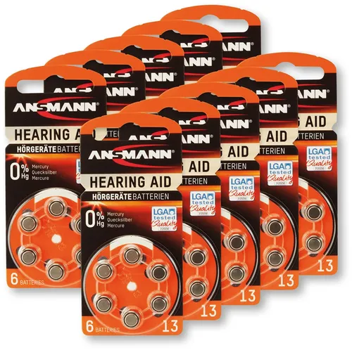 ANSMANN Hörgeräte-Batterie, HEARING AID, PR48, Größe 13, 60 Stück 5013243