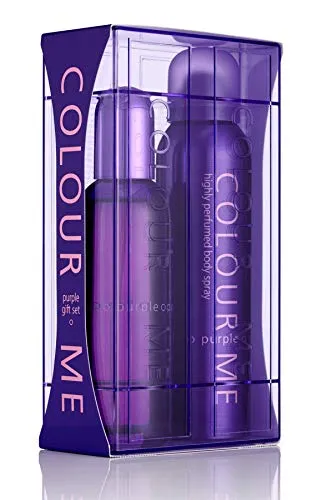 COLOUR ME Purple Damenduft - 100ml Eau de Parfum & 150ml Körperspray - Luxuriöses Geschenkset für Frauen von Milton-Lloyd - Langanhaltender Duft