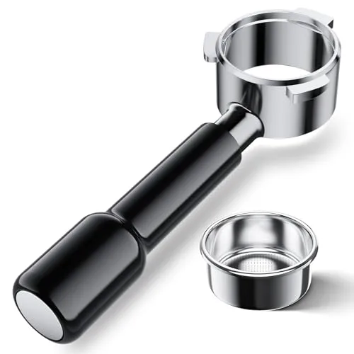 NEUTYPECHIC Siebträger 51mm Abnehmbar, Bodenloser Siebträger 51mm Griff aus Massivholz, Bottomless Portafilter 54mm Feinfilter, Portafilter 54mm Gilt für Sage 870, für Sage 878, für Solis 1170