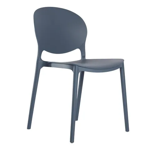 Lüllmann Besucherstuhl Designstuhl aus Polypropylen, Farbe rauchblau (1, 1 St), Designerstuhl aus Kunststoff, robust, pflegeleicht