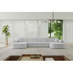 ALTDECOR Ecksofa MARI-U2 - U-Form in Hellgrau - Ecksofa in U-Form, bietet hohen Sitz- und Liegekomfort dank hochwertiger Polsterung. Ideal für stilvolle Wohnzimmer und gemütliche Abende mit Familie und Freunden.