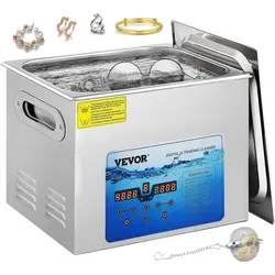 VEVOR Ultraschallreiniger 15 L - Hochleistungs-Ultraschallgerät für gründliche Reinigung - Labor-Reinigungsartikel mit einstellbarer Frequenz für Oberflächen- und Tiefenreinigung, ideal für Schmuck und medizinische Geräte. Edelstahl SUS 304 Tank sorgt für Langlebigkeit.