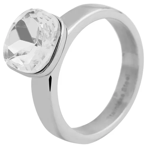 AKZENT Fingerring Zawaj Edelstahl Damenring silber Gr. 54 – 62, Similibesatz, Damen Ring