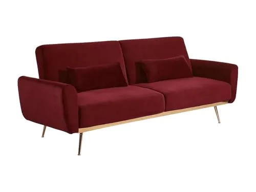 Vente-unique-Schlafsofa Klappsofa 3-Sitzer in rot von Vente-unique