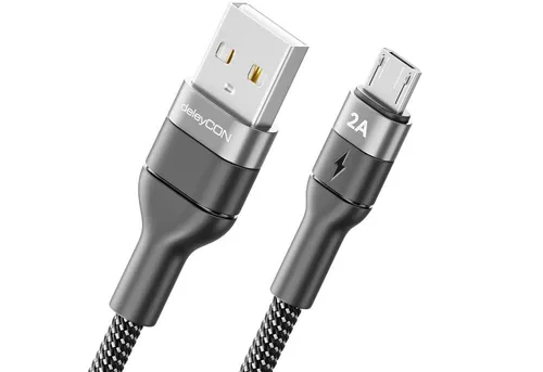 deleyCON 0,5m USB 2.0 Micro USB Kabel Ladekabel Datenkabel USB-A auf Micro USB USB-Kabel