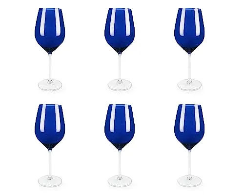 Excelsa Set von 6 Color Wine Gläser 50 cl Blau - Elegantes Set aus 6 Weingläsern in leuchtendem Blau, ideal für stilvolle Anlässe. Jedes Glas fasst 50 cl und verleiht Ihrem Tisch einen modernen Touch.
